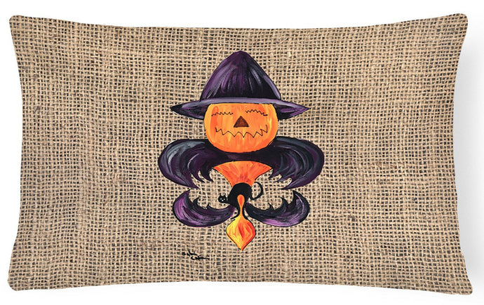 Halloween Pumpkin Bat Fleur de lis Decorative   Canvas Fabric Pillow