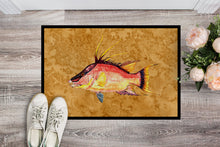Load image into Gallery viewer, Hog Snapper on Gold Doormat - 24x36 Decorative Floor Mat – Indoor/Outdoor Rug