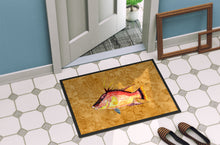Load image into Gallery viewer, Hog Snapper on Gold Doormat - 24x36 Decorative Floor Mat – Indoor/Outdoor Rug