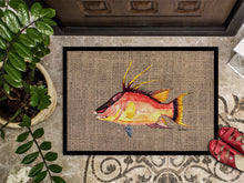 Load image into Gallery viewer, Hog Snapper on Faux Burlap Doormat - 24x36 Decorative Floor Mat – Indoor/Outdoor Rug