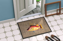 Load image into Gallery viewer, Hog Snapper on Faux Burlap Doormat - 24x36 Decorative Floor Mat – Indoor/Outdoor Rug