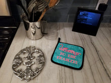Load image into Gallery viewer, Welcome to the Trailer with Flamingos Pot Holders - Set of 2 Decorative Kitchen Helpers | Made in the USA 8757PTHD