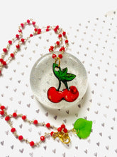 Load image into Gallery viewer, Retro Cherry Beaded Necklace by Rosie Rose Parker