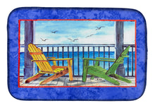 Load image into Gallery viewer, Adirondack Chairs Blue Dish Drying Mat – Absorbent, Artistic Kitchen Essentials 8767DDM