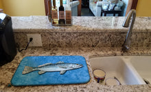 Load image into Gallery viewer, Fish - Trout Dish Drying Mat – Absorbent, Artistic Kitchen Essentials 8770DDM