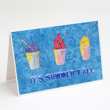 Load image into Gallery viewer, Snowballs and Snowcones Summer Greeting Cards -  Blank Note Cards – 8-Pack of Artist-Designed Cards with Envelopes