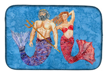 Load image into Gallery viewer, Mermaid and Merman Dish Drying Mat – Absorbent, Artistic Kitchen Essentials 8801DDM
