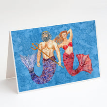 Load image into Gallery viewer, Mermaid and Merman Greeting Cards -  Blank Note Cards – 8-Pack of Artist-Designed Cards with Envelopes