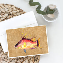 Load image into Gallery viewer, Hog Snapper Greeting Cards -  Blank Note Cards – 8-Pack of Artist-Designed Cards with Envelopes