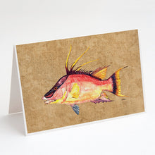 Load image into Gallery viewer, Hog Snapper Greeting Cards -  Blank Note Cards – 8-Pack of Artist-Designed Cards with Envelopes