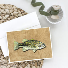 Load image into Gallery viewer, Small Mouth Bass Greeting Cards -  Blank Note Cards – 8-Pack of Artist-Designed Cards with Envelopes