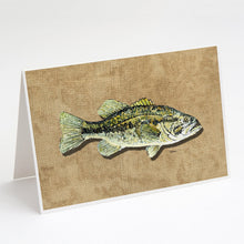 Load image into Gallery viewer, Small Mouth Bass Greeting Cards -  Blank Note Cards – 8-Pack of Artist-Designed Cards with Envelopes