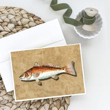 Load image into Gallery viewer, Red Fish Greeting Cards -  Blank Note Cards – 8-Pack of Artist-Designed Cards with Envelopes