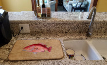 Load image into Gallery viewer, Strawberry Snapper Dish Drying Mat – Absorbent, Artistic Kitchen Essentials 8812DDM