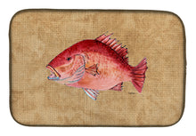 Load image into Gallery viewer, Strawberry Snapper Dish Drying Mat – Absorbent, Artistic Kitchen Essentials 8812DDM