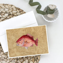 Load image into Gallery viewer, Strawberry Snapper Greeting Cards -  Blank Note Cards – 8-Pack of Artist-Designed Cards with Envelopes