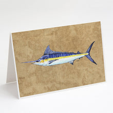 Load image into Gallery viewer, Blue Marlin Greeting Cards -  Blank Note Cards – 8-Pack of Artist-Designed Cards with Envelopes