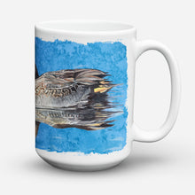 Load image into Gallery viewer, Teal Duck Dishwasher Safe Microwavable Ceramic Coffee Mug 15 ounce 8830CM15