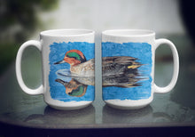 Load image into Gallery viewer, Teal Duck Dishwasher Safe Microwavable Ceramic Coffee Mug 15 ounce 8830CM15