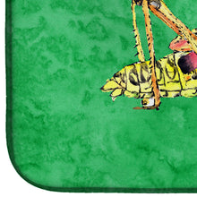 Load image into Gallery viewer, Grasshopper on Green Dish Drying Mat – Absorbent, Artistic Kitchen Essentials 8849DDM