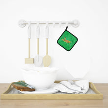 Load image into Gallery viewer, Grasshopper on Green Pot Holders - Set of 2 Decorative Kitchen Helpers | Made in the USA 8849PTHD