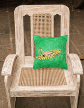 Load image into Gallery viewer, Grasshopper on Green   Canvas Throw Pillow - 14x14 Decorative Pillow – Art for Your Home &amp; Patio