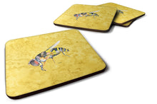 Load image into Gallery viewer, Bee on Yellow Coasters - Set of 4 Lightweight Foam, Absorbent Drink Coasters