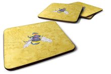 Load image into Gallery viewer, Bee on Yellow Coasters - Set of 4 Lightweight Foam, Absorbent Drink Coasters