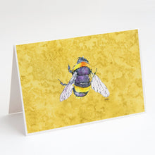Load image into Gallery viewer, Bee on Yellow Greeting Cards -  Blank Note Cards – 8-Pack of Artist-Designed Cards with Envelopes