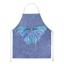 Load image into Gallery viewer, Butterfly on Slate Blue Apron – Artist-Designed Kitchen, BBQ &amp; Craft Apron