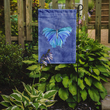 Load image into Gallery viewer, Butterfly on Slate Blue Garden Flag – Decorative Outdoor Yard Flag