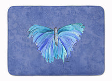 Load image into Gallery viewer, Butterfly on Slate Blue Machine Washable Memory Foam Mat 8855RUG