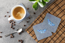 Load image into Gallery viewer, Butterfly on Gray Coasters - Set of 4 Lightweight Foam, Absorbent Drink Coasters