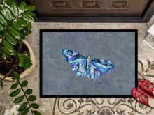 Load image into Gallery viewer, Butterfly on Gray Doormat - 24x36 Decorative Floor Mat – Indoor/Outdoor Rug