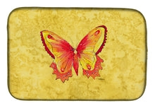 Load image into Gallery viewer, Butterfly on Yellow Dish Drying Mat – Absorbent, Artistic Kitchen Essentials 8857DDM