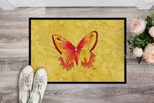 Load image into Gallery viewer, Butterfly on Yellow Doormat - 24x36 Decorative Floor Mat – Indoor/Outdoor Rug