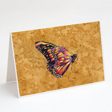 Load image into Gallery viewer, Butterfly on Gold Greeting Cards -  Blank Note Cards – 8-Pack of Artist-Designed Cards with Envelopes