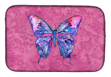 Load image into Gallery viewer, Butterfly on Pink Dish Drying Mat – Absorbent, Artistic Kitchen Essentials 8859DDM