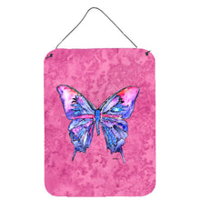 Load image into Gallery viewer, Butterfly on Pink Aluminium Metal Wall or Door Hanging Prints