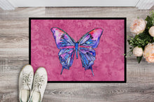 Load image into Gallery viewer, Butterfly on Pink Doormat - 24x36 Decorative Floor Mat – Indoor/Outdoor Rug