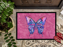 Load image into Gallery viewer, Butterfly on Pink Doormat - 24x36 Decorative Floor Mat – Indoor/Outdoor Rug