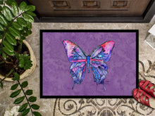 Load image into Gallery viewer, Butterfly on Purple Doormat - 24x36 Decorative Floor Mat – Indoor/Outdoor Rug