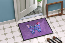 Load image into Gallery viewer, Butterfly on Purple Doormat - 24x36 Decorative Floor Mat – Indoor/Outdoor Rug