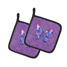 Load image into Gallery viewer, Butterfly on Purple Pot Holders - Set of 2 Decorative Kitchen Helpers | Made in the USA 8860PTHD