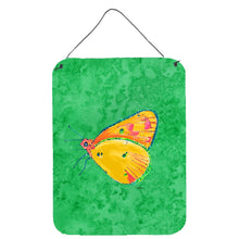 Load image into Gallery viewer, Butterfly Orange on Green Aluminium Metal Wall or Door Hanging Prints