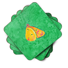 Load image into Gallery viewer, Butterfly Orange on Green Coasters - Set of 4 Lightweight Foam, Absorbent Drink Coasters