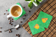 Load image into Gallery viewer, Butterfly Orange on Green Coasters - Set of 4 Lightweight Foam, Absorbent Drink Coasters