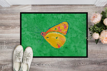 Load image into Gallery viewer, Butterfly Orange on Green Doormat - 24x36 Decorative Floor Mat – Indoor/Outdoor Rug