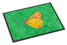 Load image into Gallery viewer, Butterfly Orange on Green Doormat - 24x36 Decorative Floor Mat – Indoor/Outdoor Rug