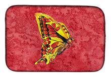 Load image into Gallery viewer, Butterfly on Red Dish Drying Mat – Absorbent, Artistic Kitchen Essentials 8862DDM